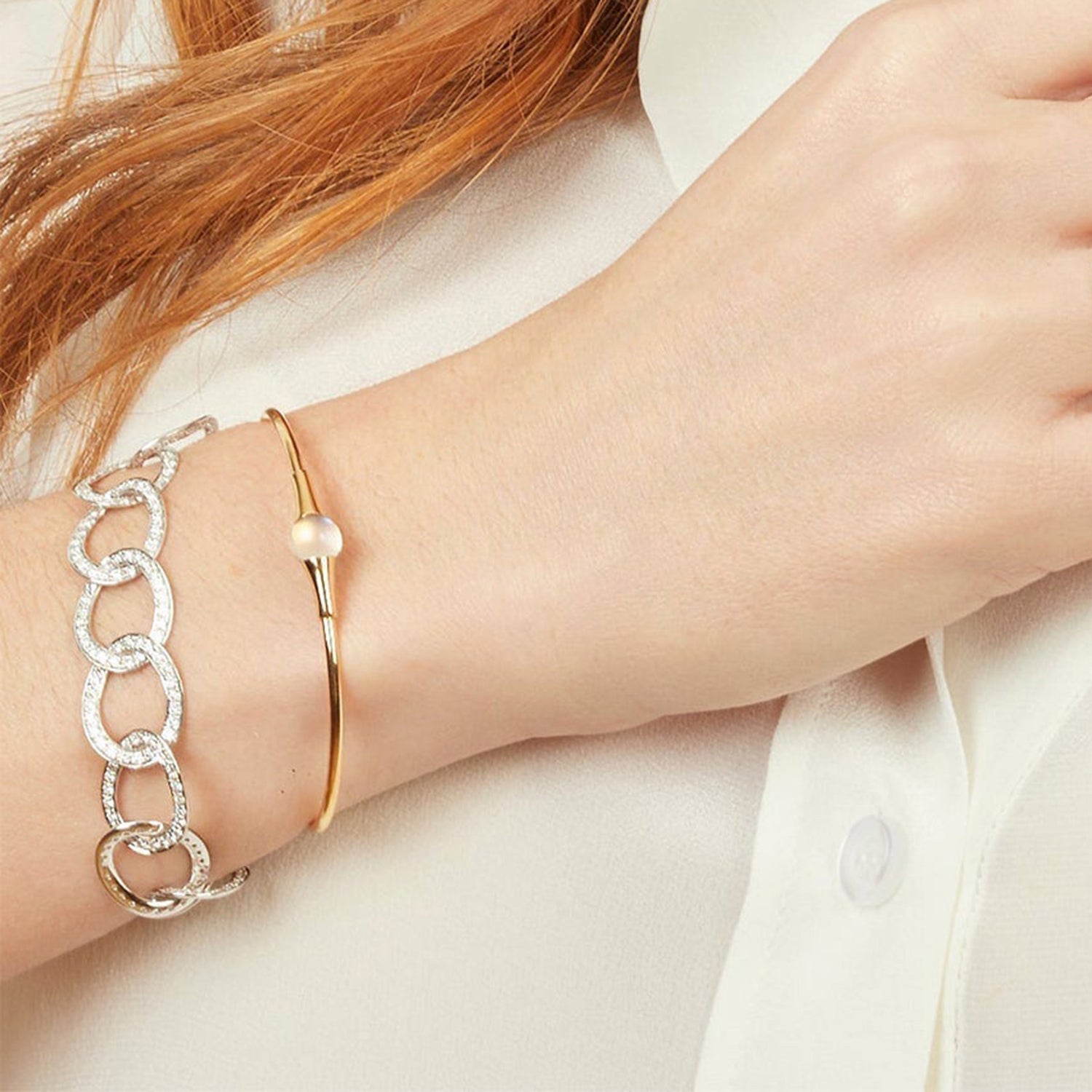Brera Diamond & White gold Bracelet - White gold