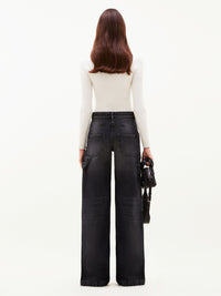 Swallow rib knit Top - White