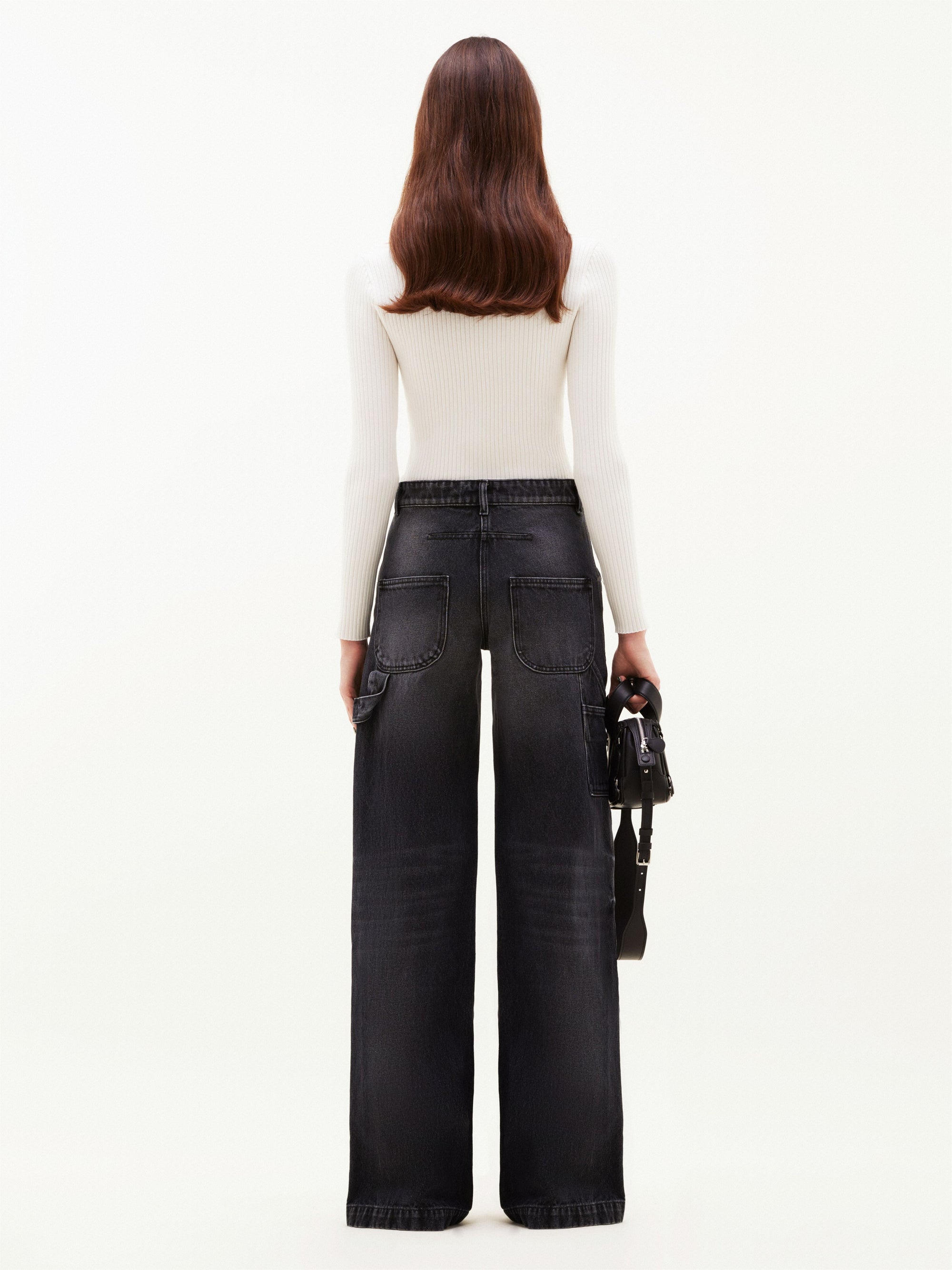 Swallow rib knit Top - White