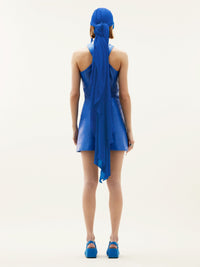 Criss cross vinyl Dress - Blue