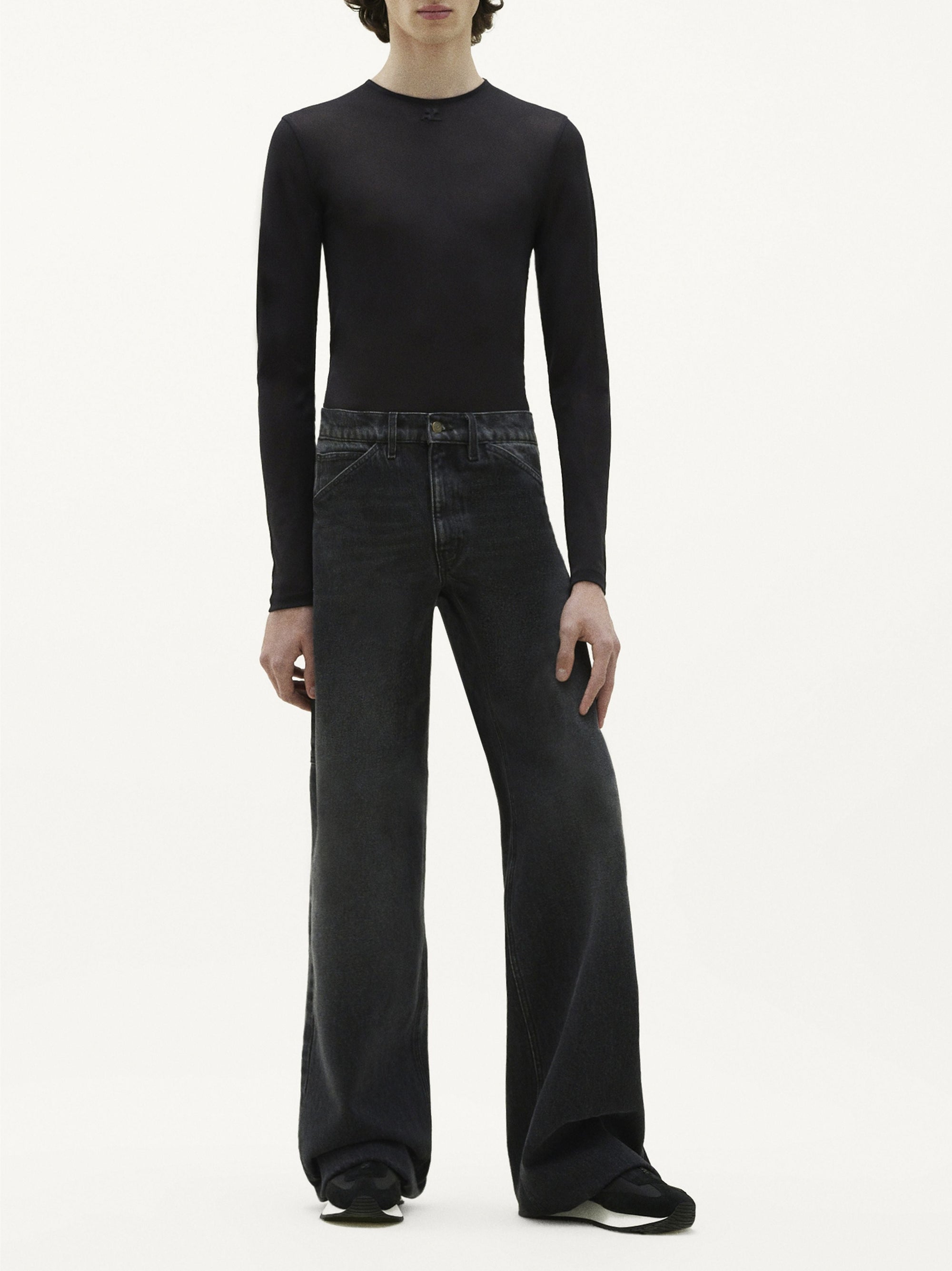 Baggy black denim Pant - Grey