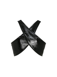 Ribbed knit crop Top - Black