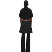 Cotton cropped Polo - Black