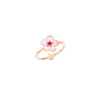 Cherry blossom ring in 9K rose gold with pink and fuchsia enamel - Rose Gold
