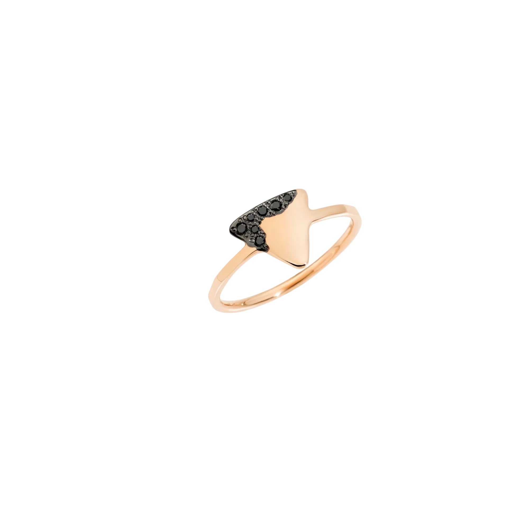 Ring Precious Tag 9K Rose Gold Black Diamonds - Rose Gold