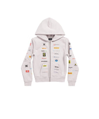 Business English Zip-Up Hoodie - Off White