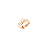9K Rose Gold And Sterling Silver Four-Leaf Ring - Rose Gold