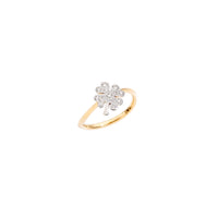 Four leaf clover yellow gold & white diamonds Ring - Yellow Gold