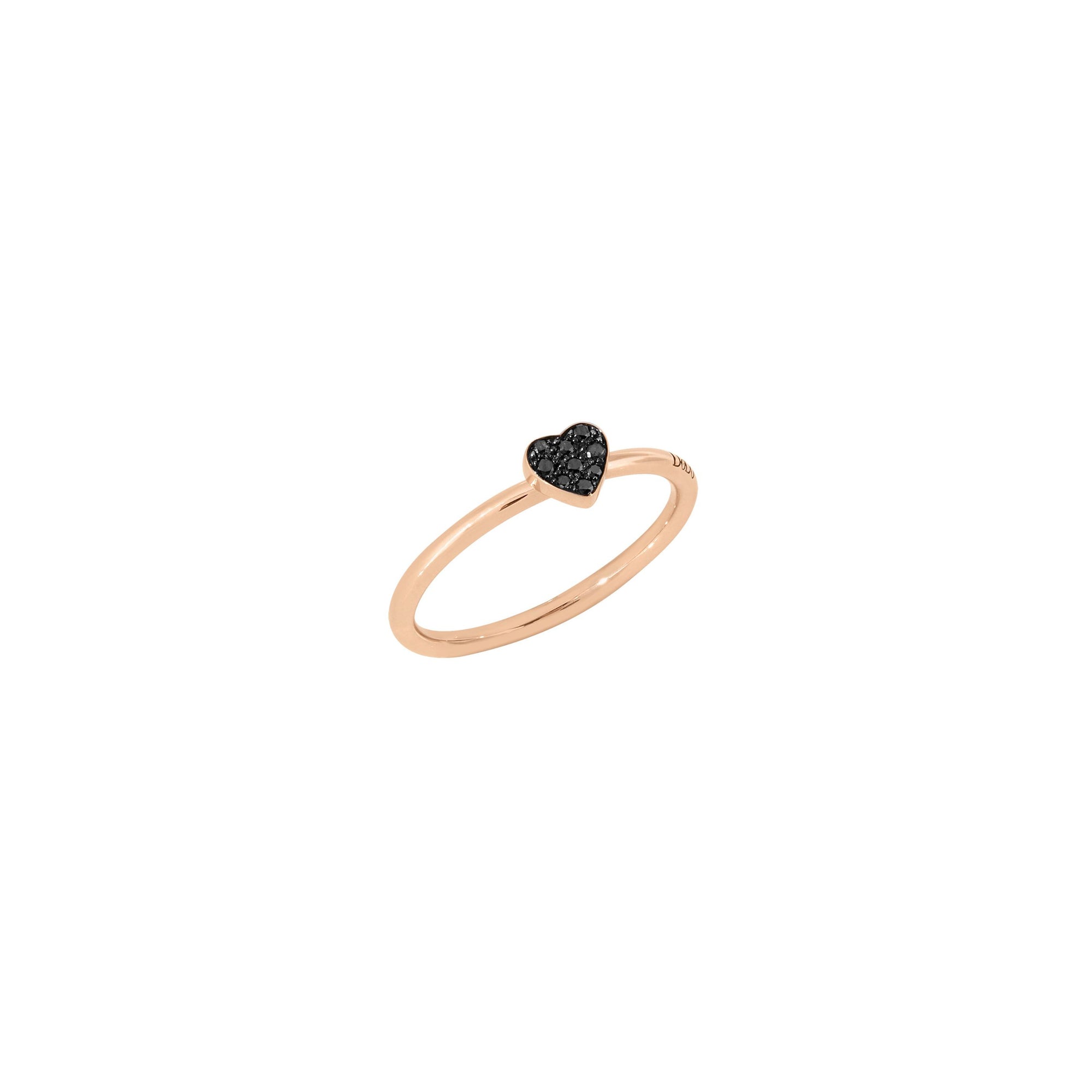 Heart rose gold & black diamond Ring - Rose Gold & Black