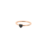 Heart rose gold & black diamond Ring - Rose Gold & Black