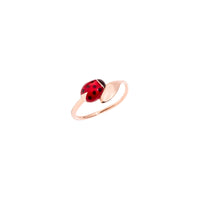 Ladybug rose gold & enamel Ring - Rose Gold & Black