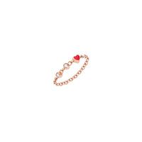Love message soft rose gold & red enamel Ring - Rose Gold & Red