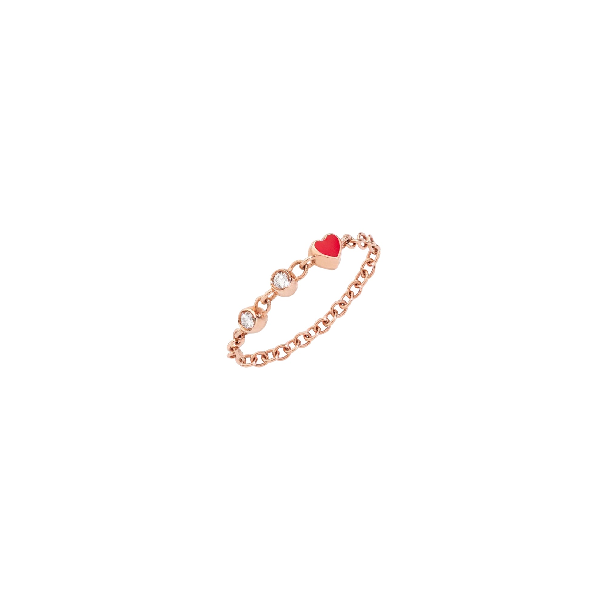 Love message soft rose gold & red enamel Ring - Rose Gold & Red