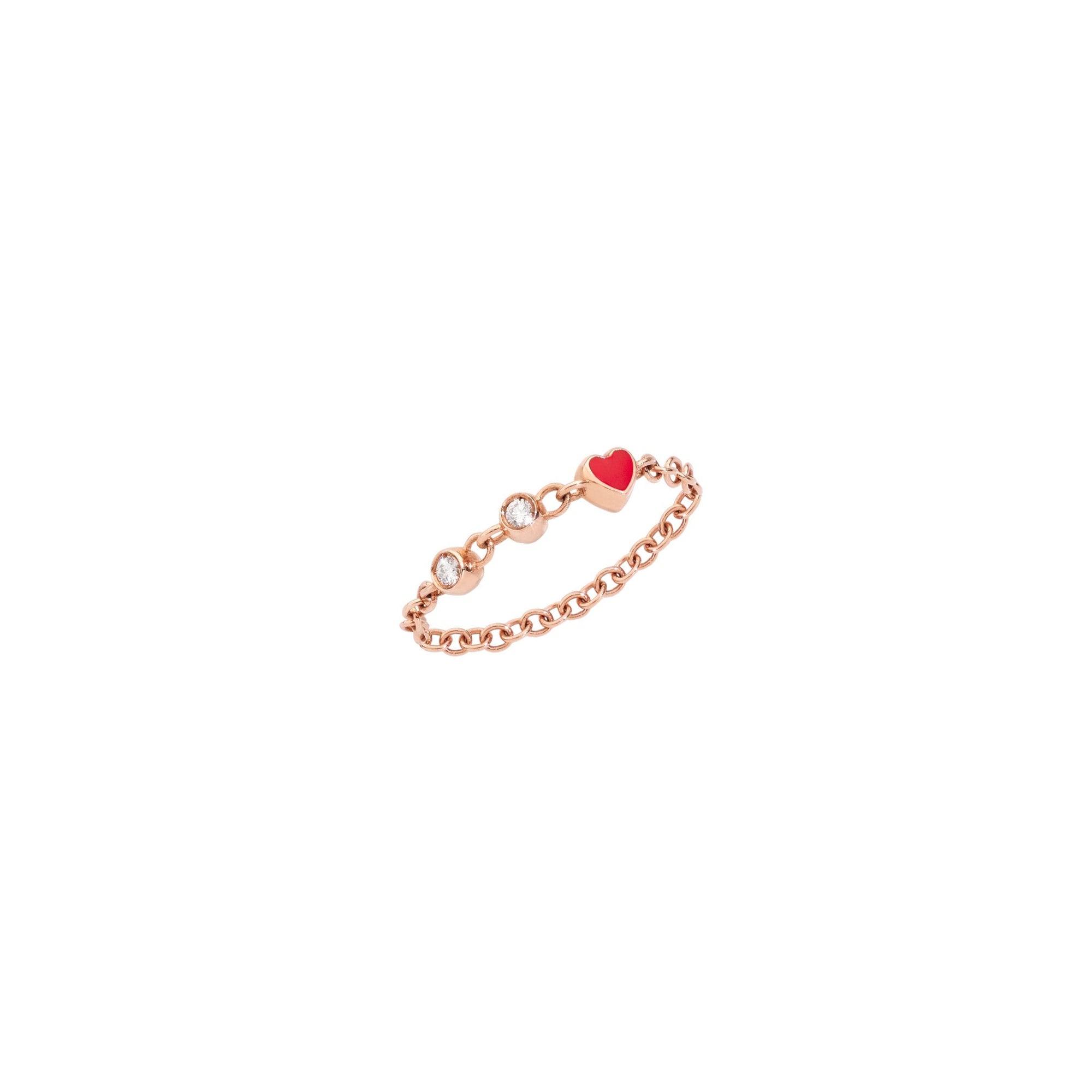 Love message soft rose gold & red enamel Ring - Rose Gold & Red