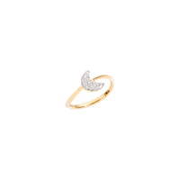 Moon yellow gold & white diamonds Ring - Yellow Gold