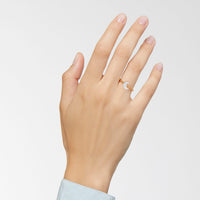 Moon yellow gold & white diamonds Ring - Yellow Gold