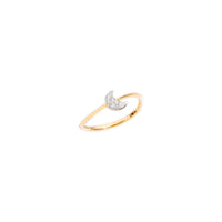 Moon yellow gold & white diamonds Ring - Yellow Gold