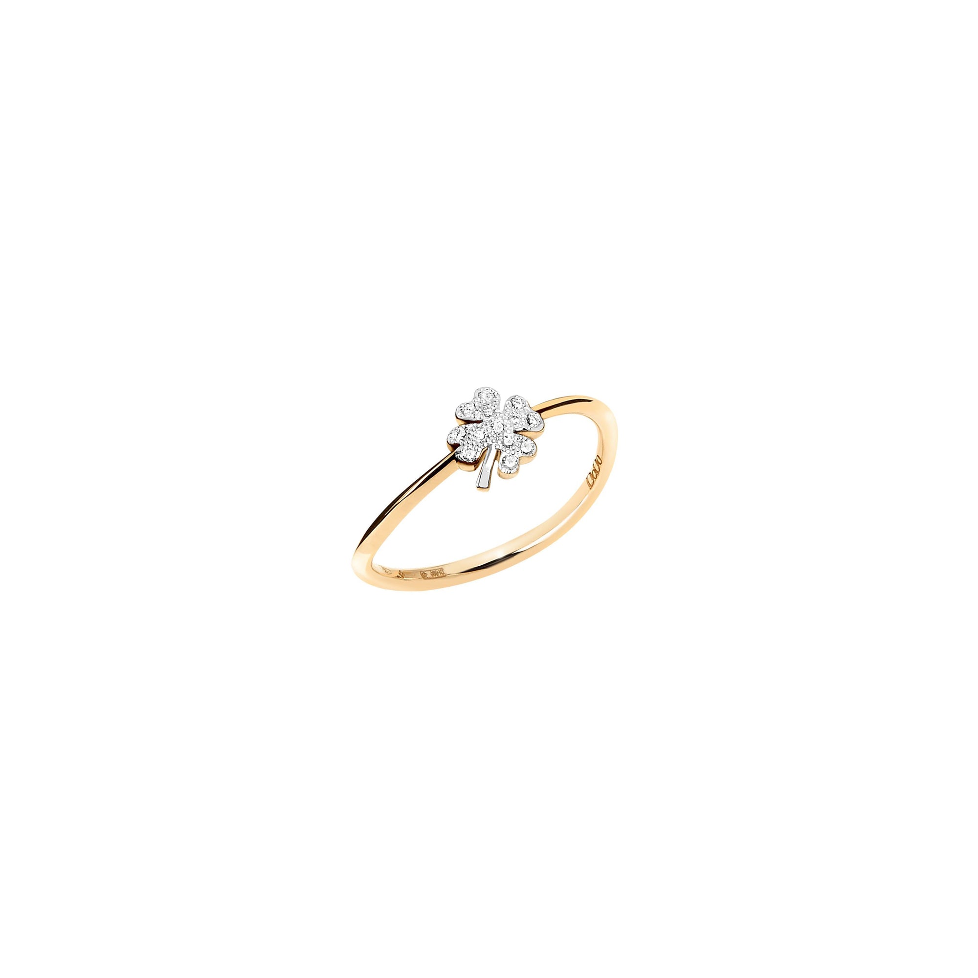 Four leaf clover yellow gold & diamonds Ring - Yellow Gold