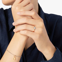 Four leaf clover yellow gold & diamonds Ring - Yellow Gold