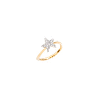 Star yellow gold & white diamonds Ring - Yellow Gold