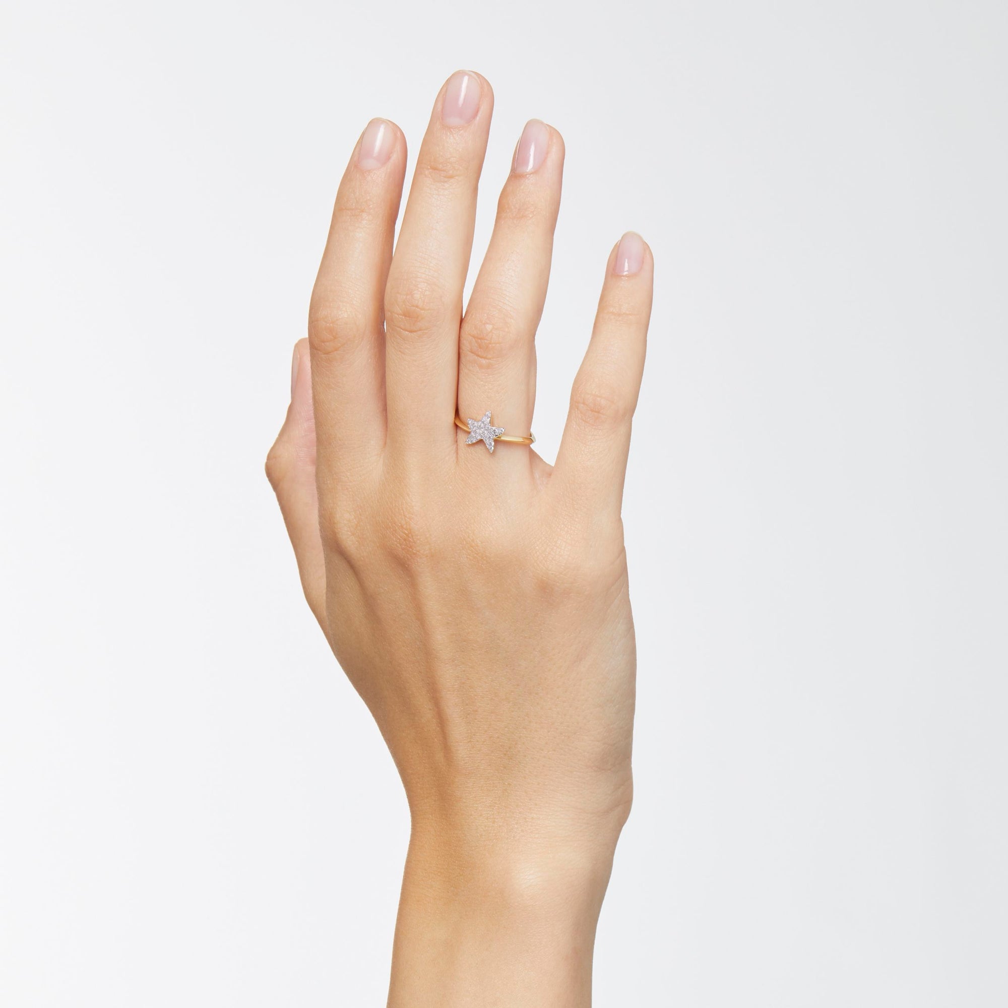 Star yellow gold & white diamonds Ring - Yellow Gold