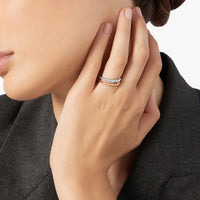 Double band bollecine ring in 9K rose gold and 925 silver - Rose Gold & Silver