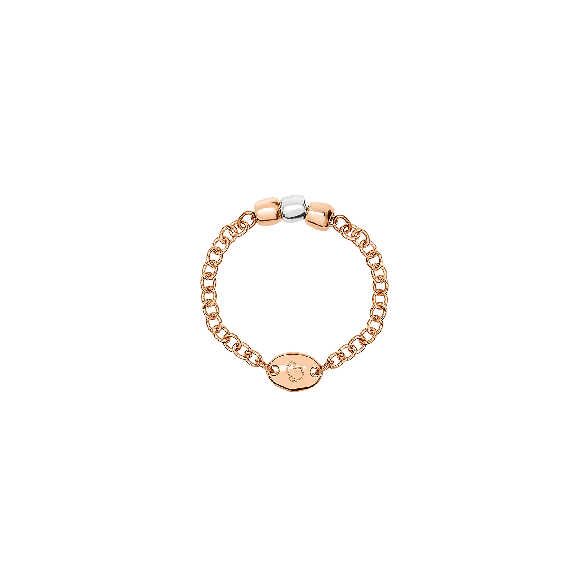 Mini granelli soft ring in 9K rose gold with granelli in 9K rose gold and 925 silver - Rose Gold & Silver