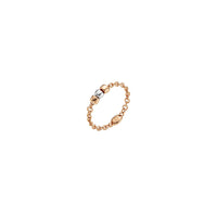 Mini granelli soft ring in 9K rose gold with granelli in 9K rose gold and 925 silver - Rose Gold & Silver