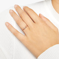 Mini granelli soft ring in 9K rose gold with granelli in 9K rose gold and 925 silver - Rose Gold & Silver