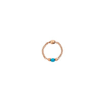 Mini granelli soft ring in 9K rose gold, granelli in 9K rose gold and turquoise ceramic - Rose Gold