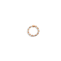 9K Rose Gold Granelli Soft Ring With 9K Rose Gold Chain, 9K Rose Gold And Sterling Silver Granelli - Rose Gold & Silver