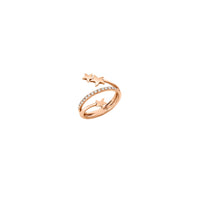 Spiral ring with stars in 9K rose gold and 15 diamonds (ct 013) - Rose Gold