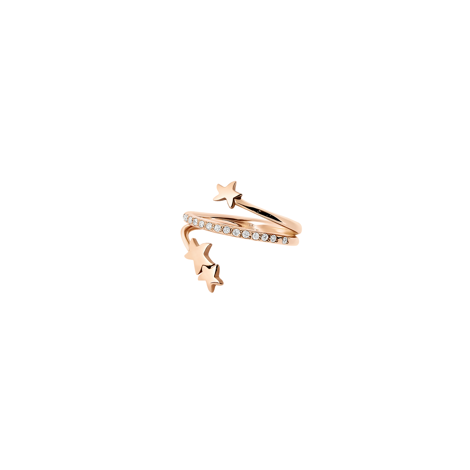 Spiral rose gold & white diamonds Ring - Rose Gold
