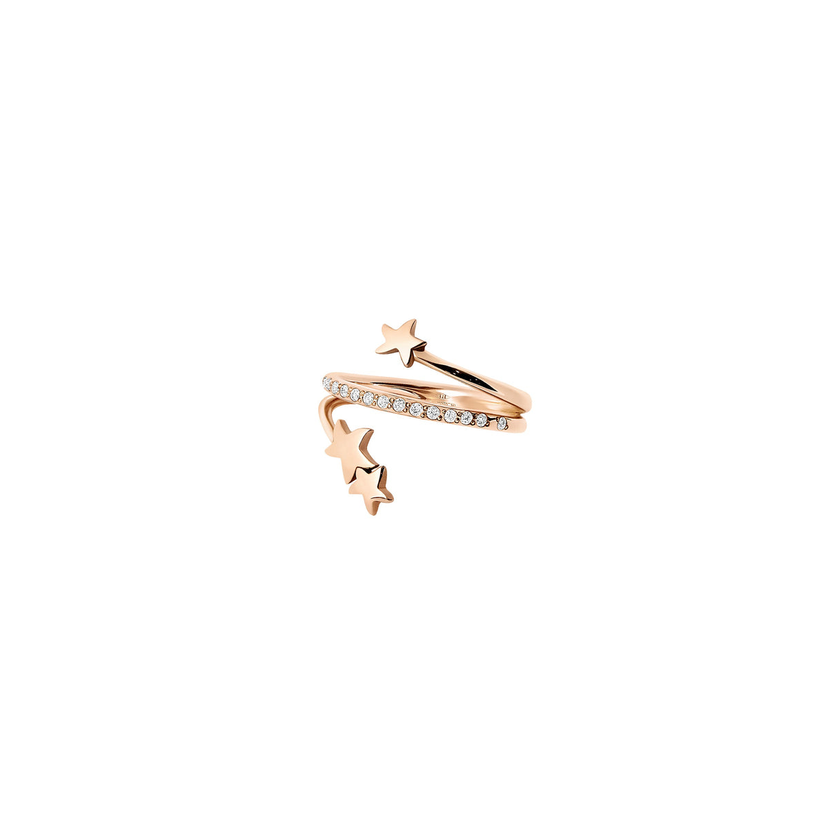 Spiral rose gold & diamonds Ring - Rose Gold