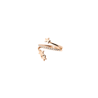 Spiral ring with stars in 9K rose gold and 15 diamonds (ct 013) - Rose Gold