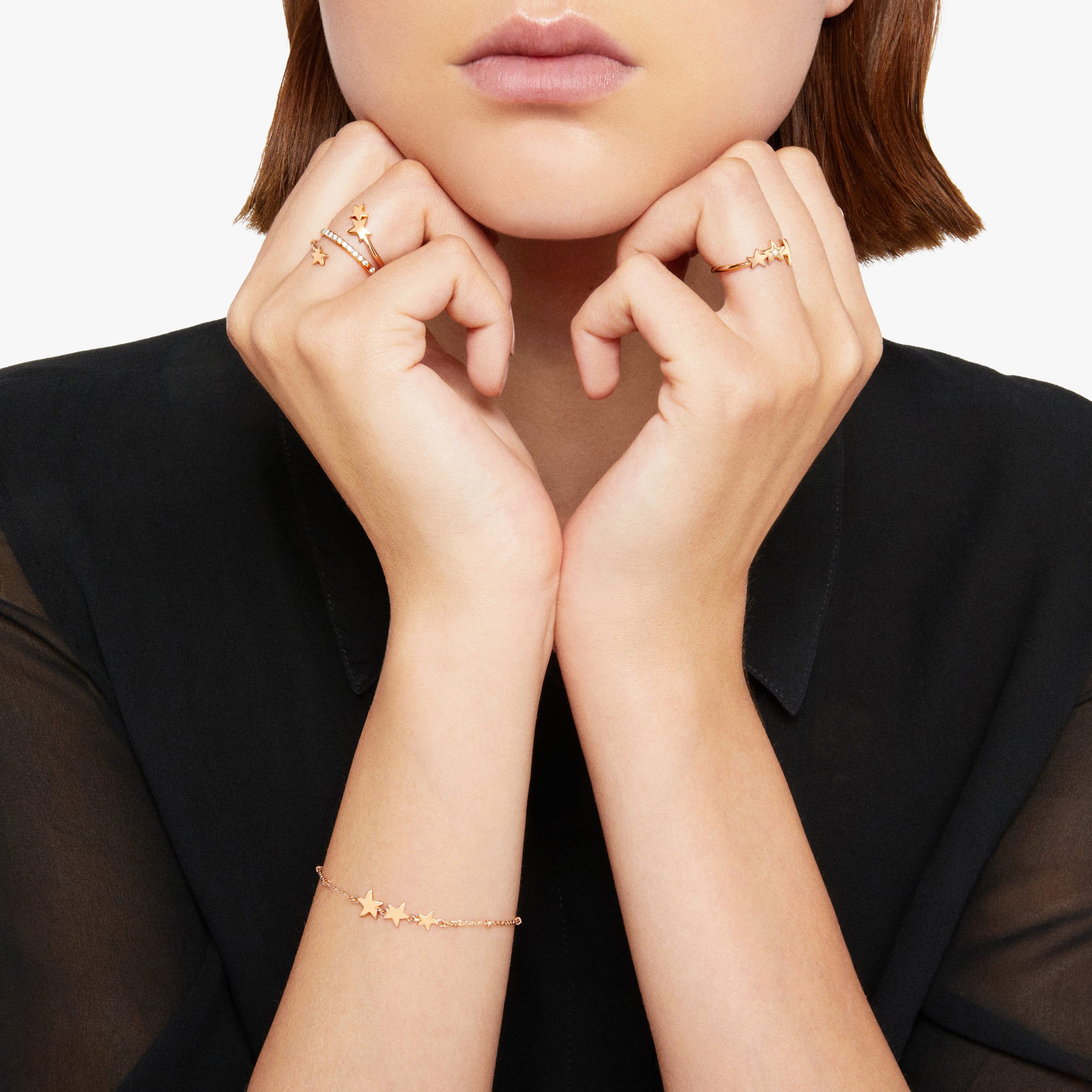 Spiral rose gold & white diamonds Ring - Rose Gold
