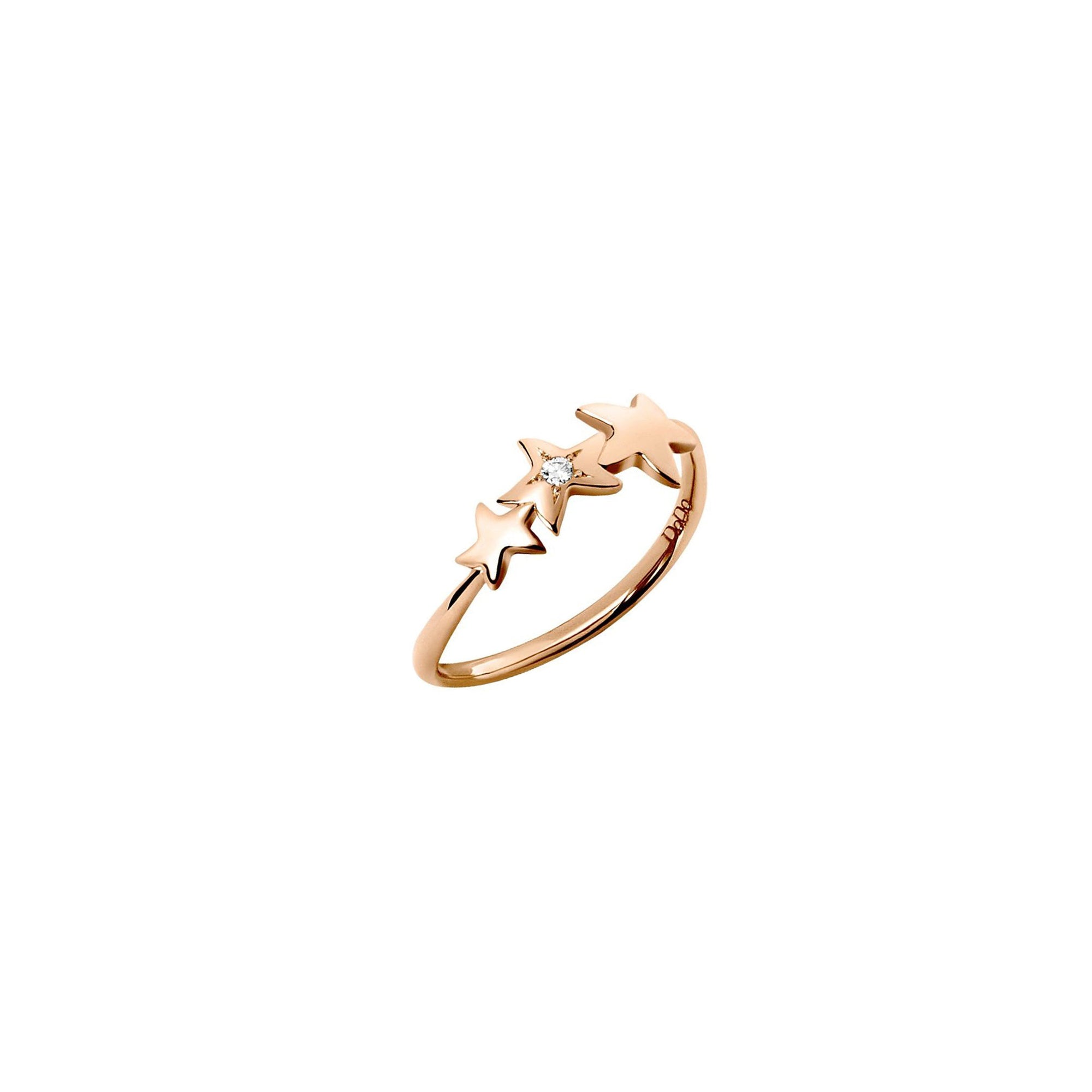 Star rose gold & white diamond Ring - Rose Gold