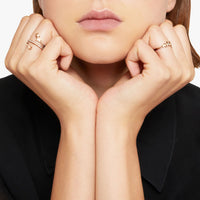 Star rose gold & white diamond Ring - Rose Gold