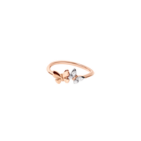 Butterfly rose gold & white diamonds Ring - Rose Gold