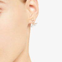 Stellina rose gold & crystal beads Half-pair left earring - Rose Gold