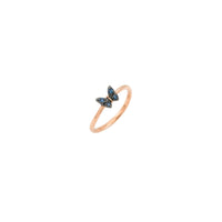 Butterfly ring in 9K rose gold with 4 blue sapphires (ct 005) - Rose Gold