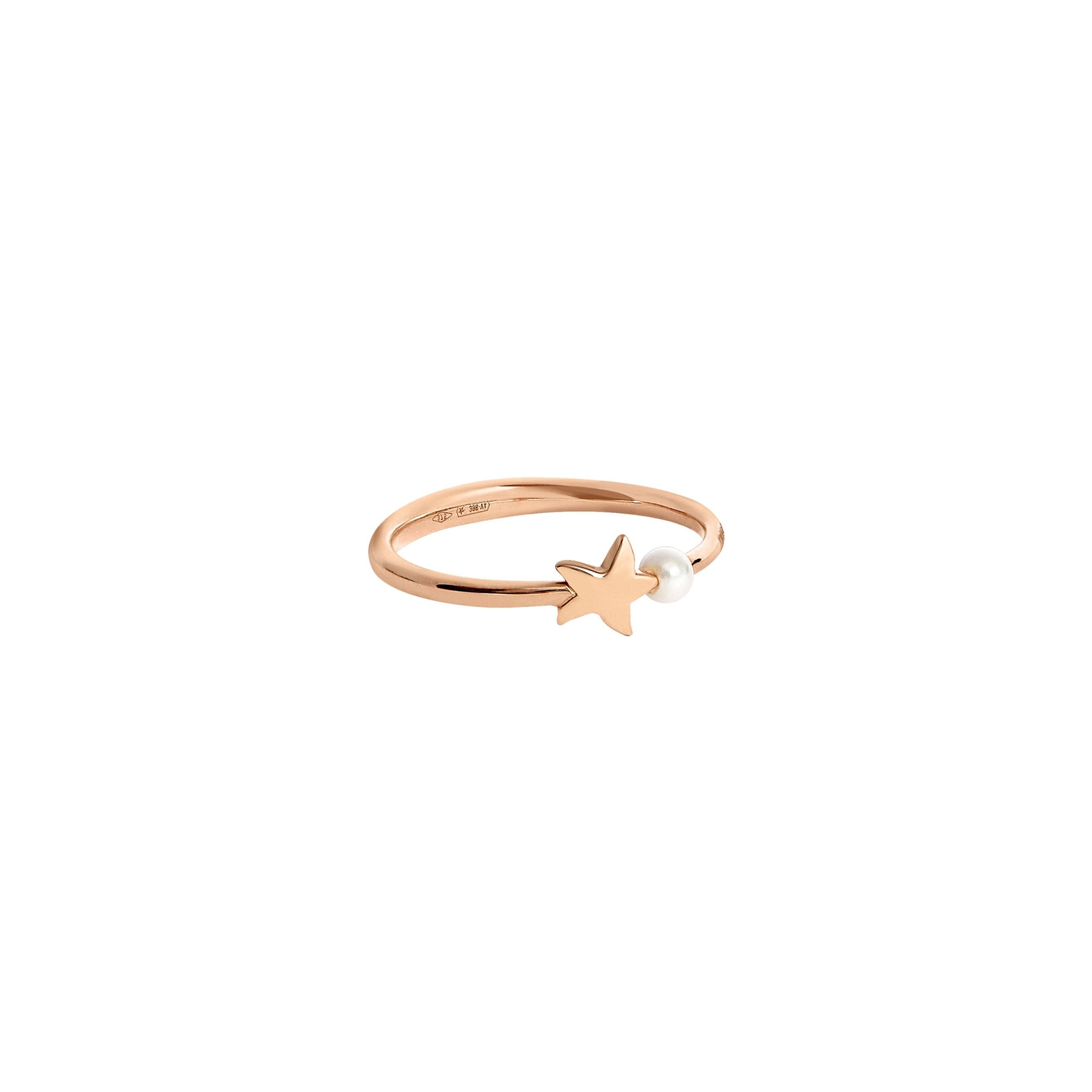 Stellina ring in 9K rose gold with 1 crystal bead - Rose Gold