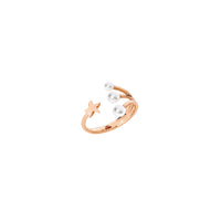 Stellina ring in 9K rose gold with 3 crystal beads - Rose Gold
