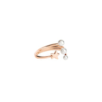 Stellina ring in 9K rose gold with 3 crystal beads - Rose Gold