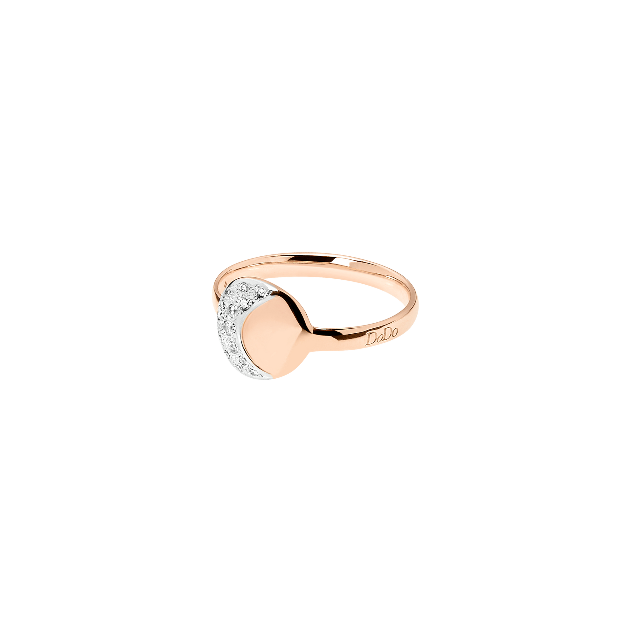 Moon & Sun rose gold & white diamonds Ring - Rose Gold