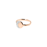 Moon & Sun ring in 9K rose gold with 13 white diamonds (ct 0086) - Rose Gold