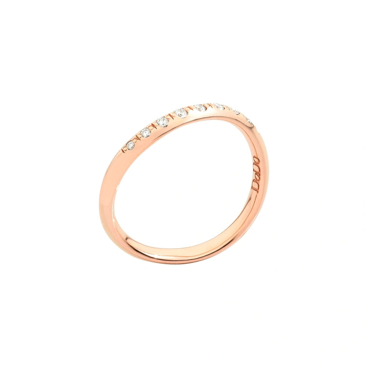 Essentials rose gold & diamonds wave Ring - Rose Gold