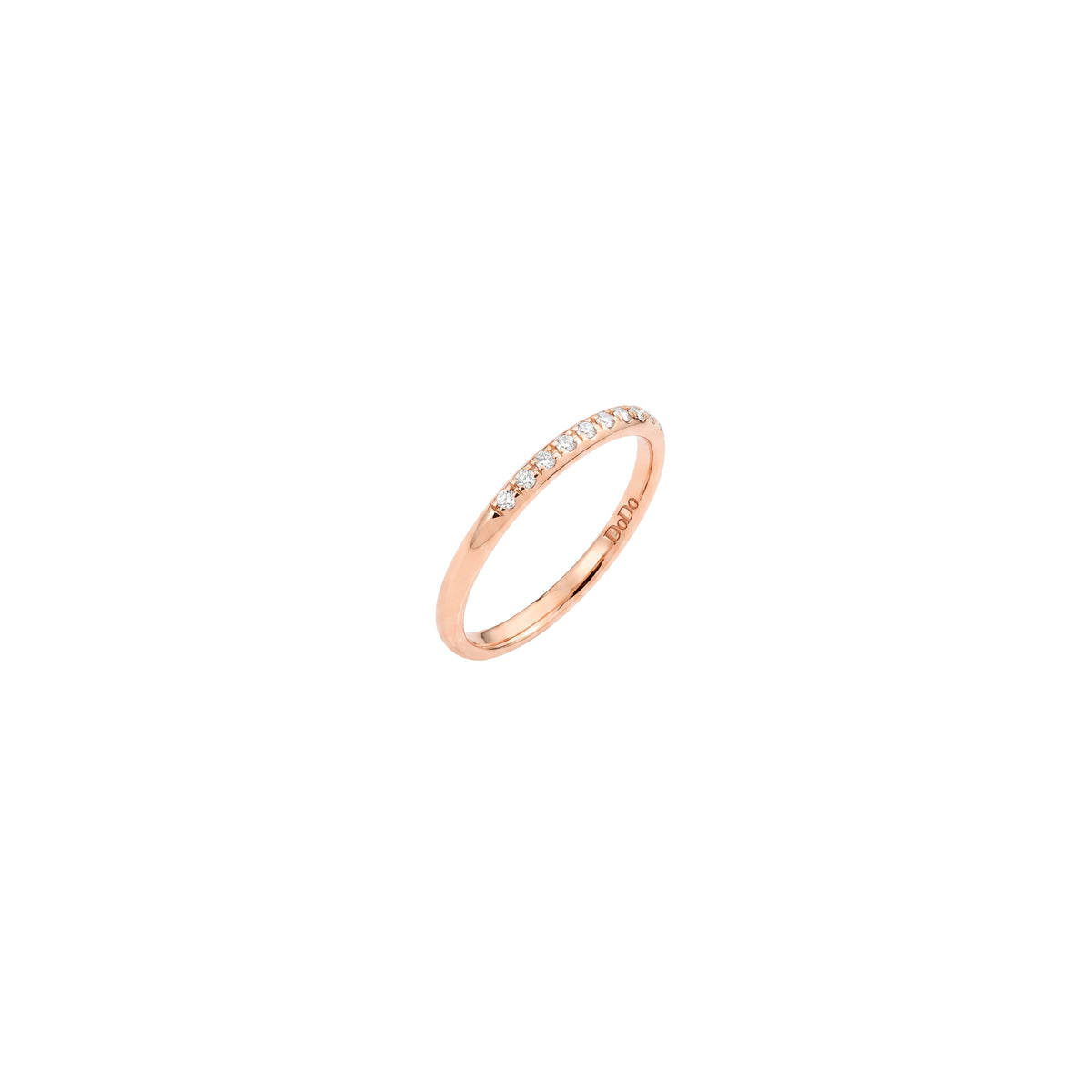Essentials rose gold & diamonds wave Ring - Rose Gold