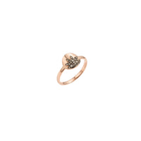 Moon & Sun ring in 9K rose gold with 8 brown diamonds (ct 0083) - Rose Gold