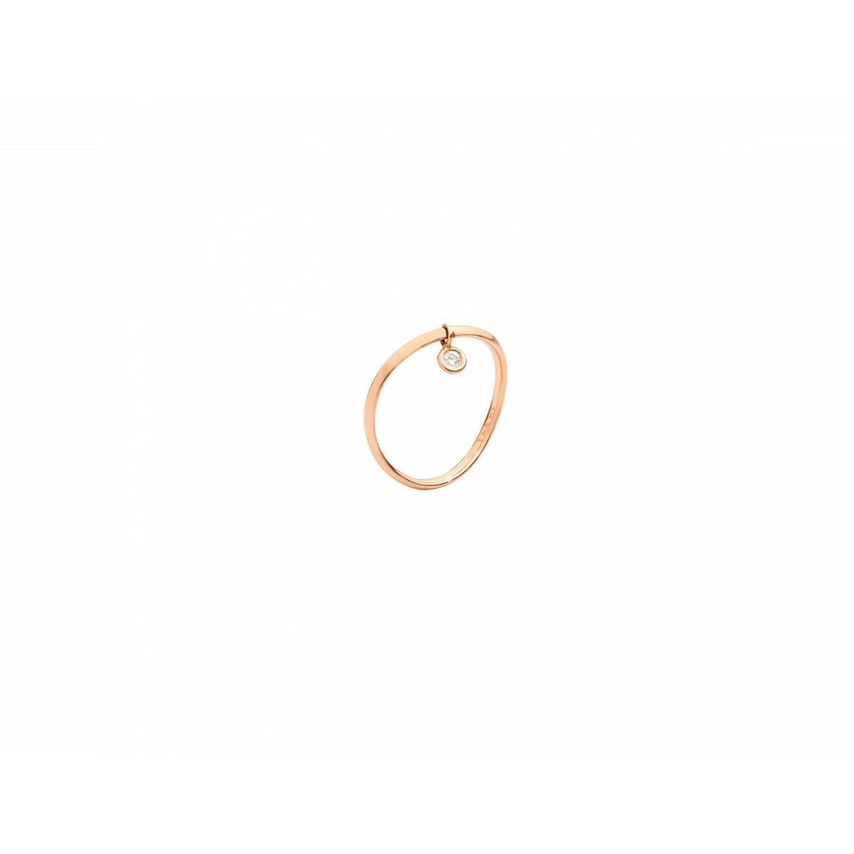 Essentials rose gold & diamond wave Ring - Rose Gold